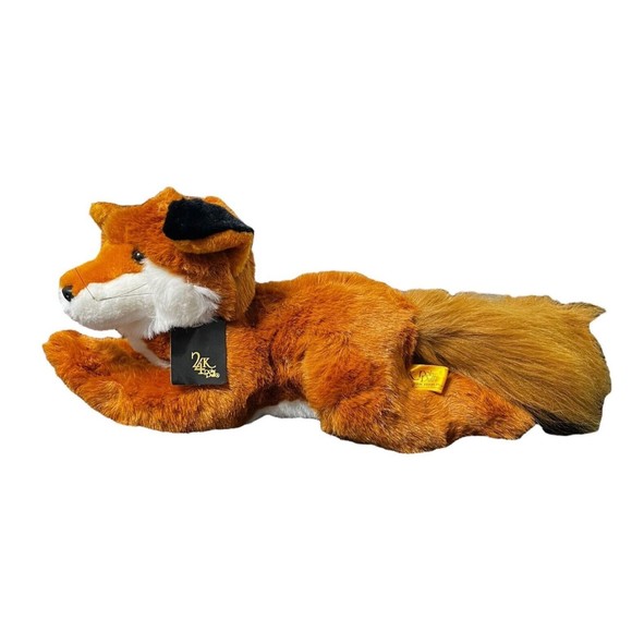 Vintage 24K Polar Puff Realistic Plush Red Fox 12” Tag Attached 1992 Animal - Picture 2 of 16